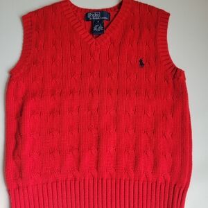 Polo by Ralph Lauren Kids Red Cable Knit Vest